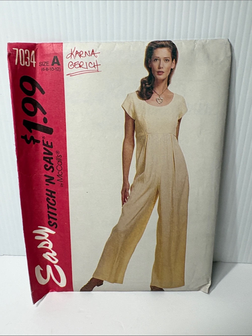 Simplicity Sewing Pattern 7034 Short-Sleeve Wide-Leg Jumpsuit sizes 6-8-10-12